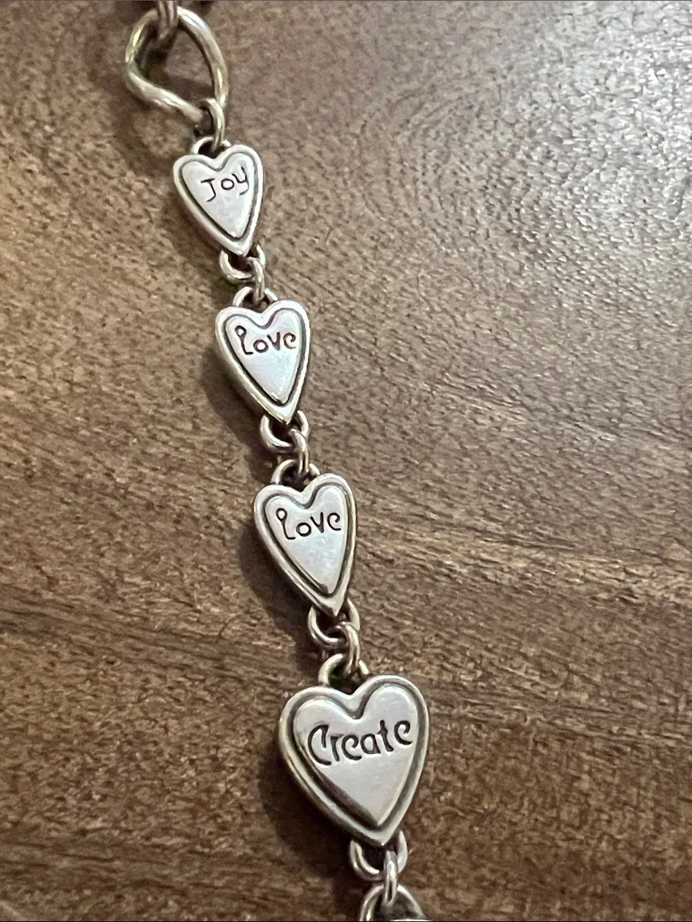Brighton Heart Link Charm Watch Toggle Bracelet - Silver with Amber Hearts